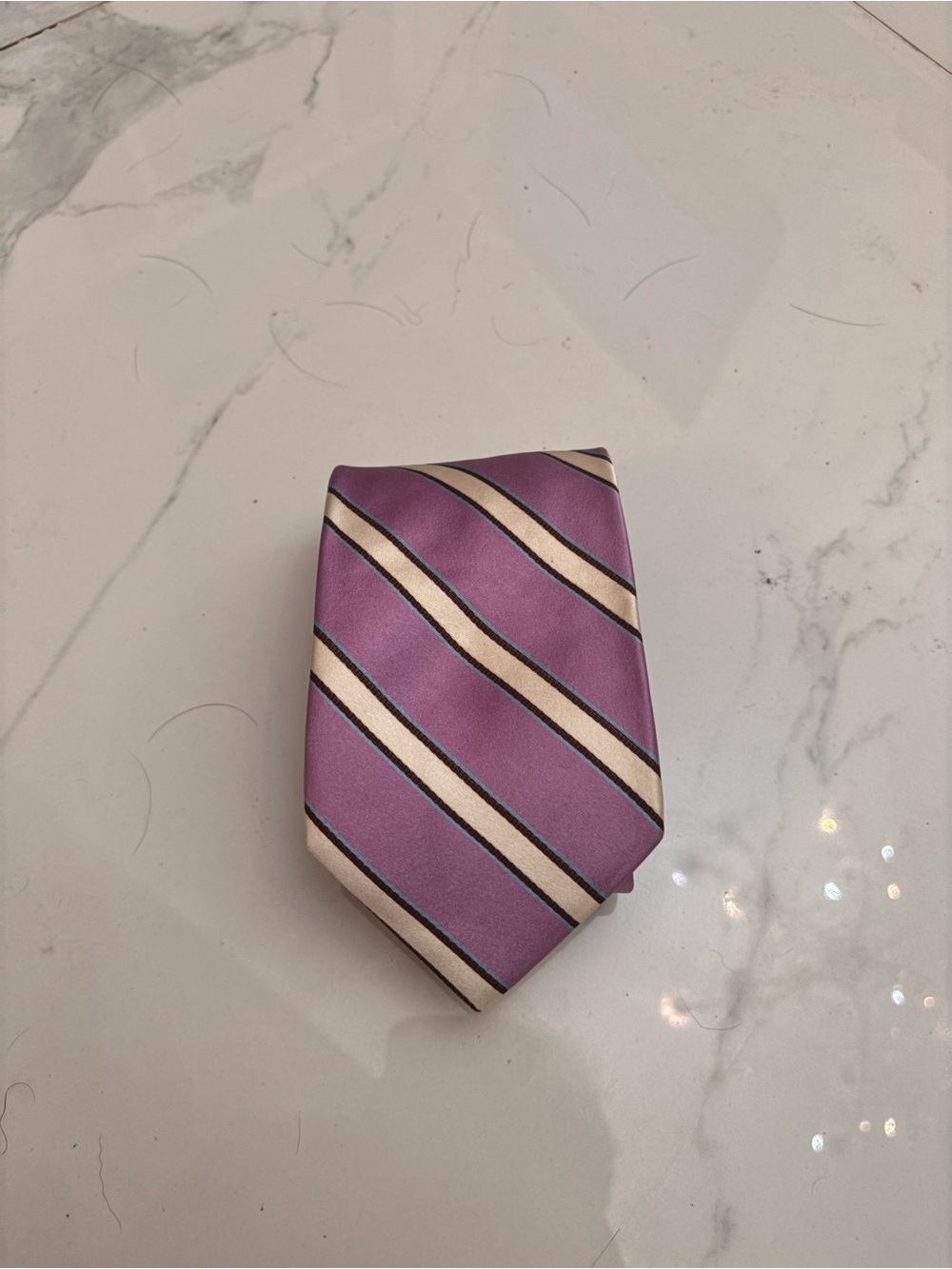 OXXFORD CLOTHES Tie (Purple/White, Silk)